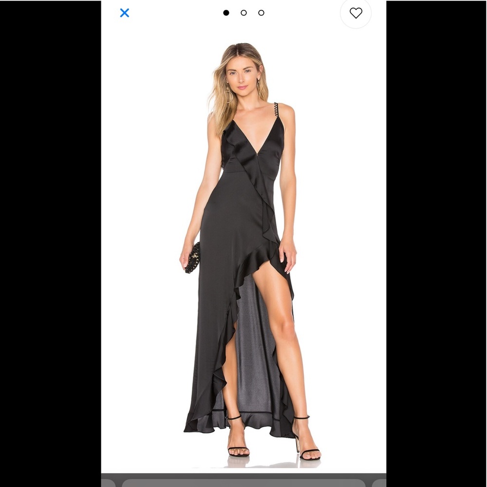Isabella Ruffled Maxi Dress in Black